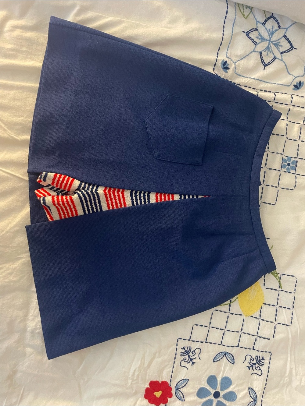 Vintage Quantum Sportswear Navy Skort  with Red & White Stripe Lining